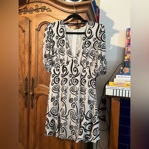 Rhode Rugby gathered crepe de chine printed dress
